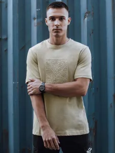 Jedinečné tričko s krátkym rukávom pre pánov béžová