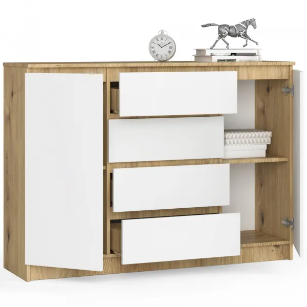 Ak furniture Komoda Inbia K 140 cm dub artisan/biela