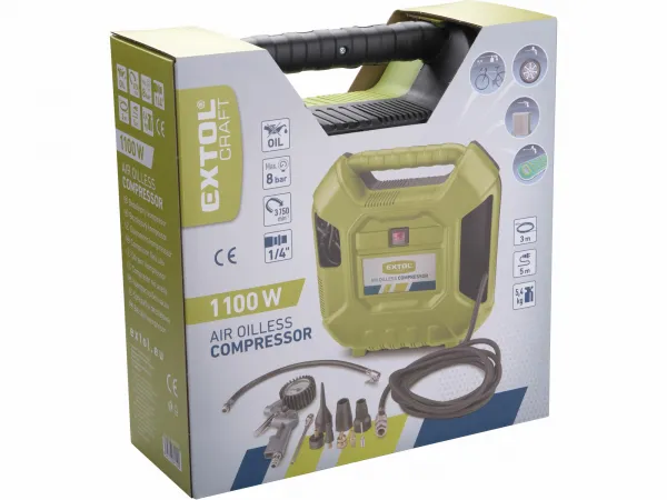 EXTOL CRAFT 418102 Kompresor bezolejový, príkon 1100W, 180l/min