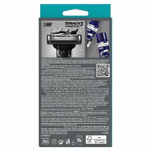 Gillette Mach3 Charcoal Holiaci strojček pre Mužov, 1 Holiaci Strojček, 2 Náhradné Holiace Hlavice