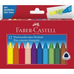 FABER CASTELL - Voskovky triangular 12 farieb