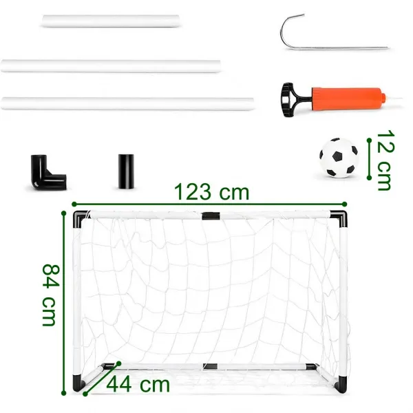 TZB Fotbalová branka s míčkem MINI 123x84 cm bílá