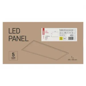 EMOS LED panel 30×60, obdĺžnikový vstavaný biely, 18W neutr. b., Emergency