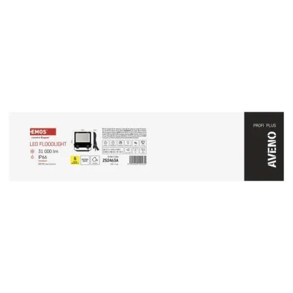 EMOS LED reflektor AVENO čierny, 200W neutrálna biela