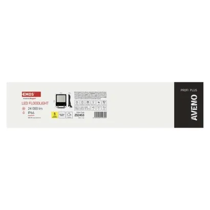 EMOS LED reflektor AVENO čierny, 150W neutrálna biela