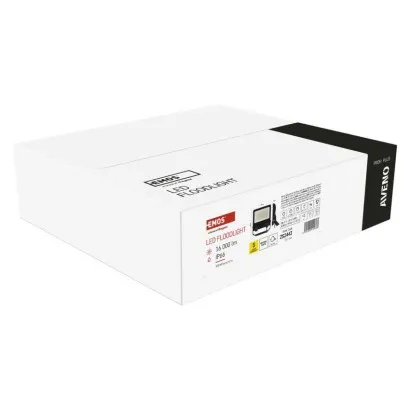 EMOS LED reflektor AVENO čierny, 100W neutrálna biela