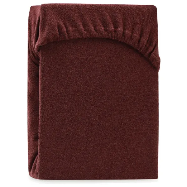 Froté prestieradlo s gumou AmeliaHome Ruby hnedé, veľkosť 100-120x200