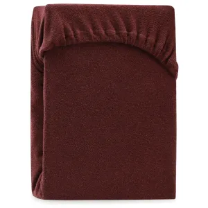Froté prestieradlo s gumou AmeliaHome Ruby hnedé, veľkosť 100-120x200