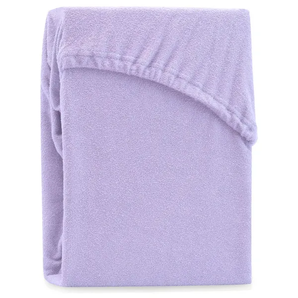 Froté prestieradlo s gumou AmeliaHome Ruby lila, veľkosť 100-120x200+30