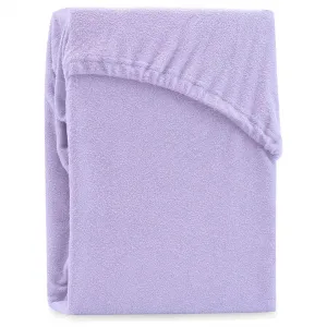 Froté prestieradlo s gumou AmeliaHome Ruby lila, veľkosť 100-120x200+30