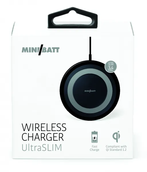 MiniBatt UltraSLIM - Qi bezdrôtová nabíjačka, fast charge MB-USLIM-B
