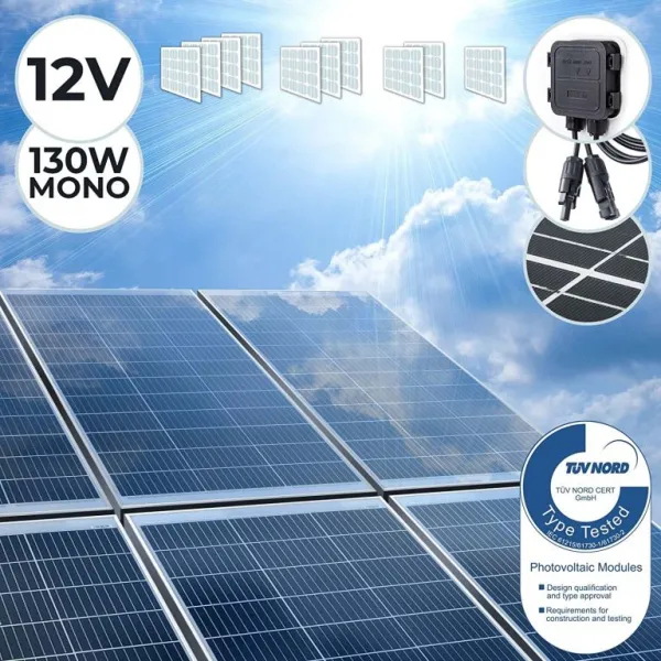 Fotovoltaický solárny panel 110 x 67 x 3,5 cm, 130 W