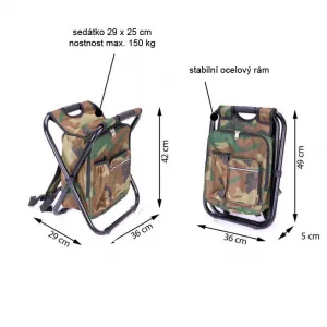 Divero 67377 Multifunkčný skladací batoh, maskovací