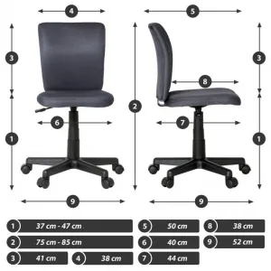 MAXXIVA 85918 Detská otočná kanc. stolička, bez lakťových opierok, šedá