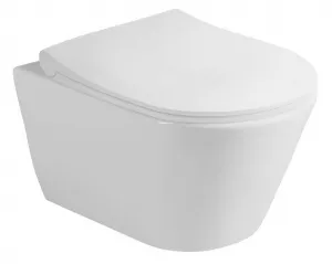 SAPHO - AVVA CLEANWASH závesná WC misa s bidet. spŕškou, Rimless, 35,5x53cm, biela 100312