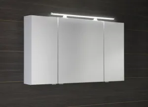 SAPHO - MIRRÓ galérka s LED osvetlením, 3x dvierka, 120x70x16cm, biela MC121-0030