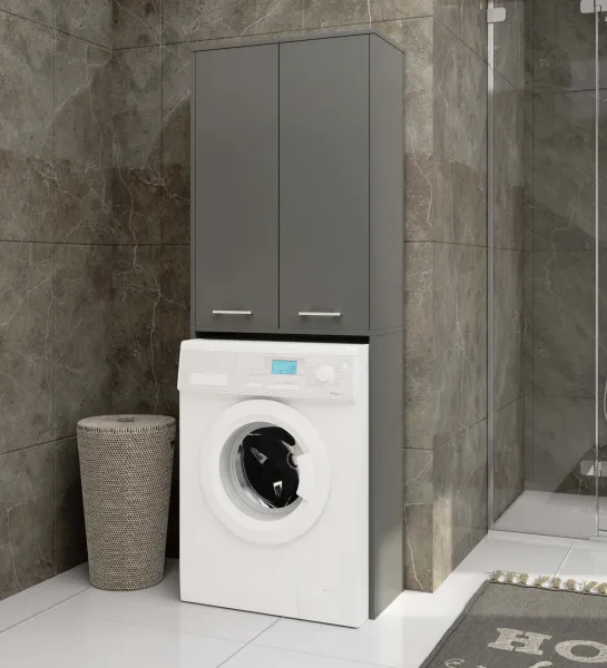 Ak furniture Koupelnová skříňka nad pračku Fin 2D šedá