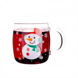 TEMPO-KONDELA HAPPY DUO, poháre s viečkom, set 2 ks, s lyžičkami, zimný motív, 480 ml