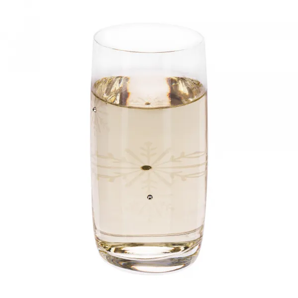 TEMPO-KONDELA SNOWFLAKE DRINK, poháre na vodu, set 4 ks, s kryštálmi, 460 ml