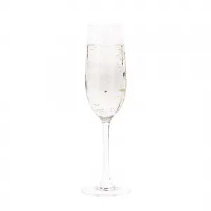 TEMPO-KONDELA SNOWFLAKE CHAMPAGNE, poháre na šampanské, set 4 ks, s kryštálmi, 230 ml