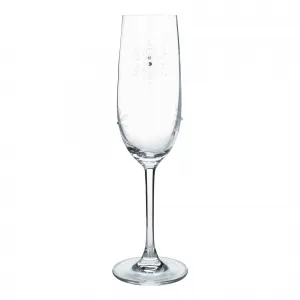 TEMPO-KONDELA SNOWFLAKE CHAMPAGNE, poháre na šampanské, set 4 ks, s kryštálmi, 230 ml