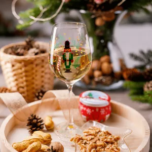 TEMPO-KONDELA TIPSY TRIO, poháre na víno, set 3 ks, 450 ml, číre so zimným motívom