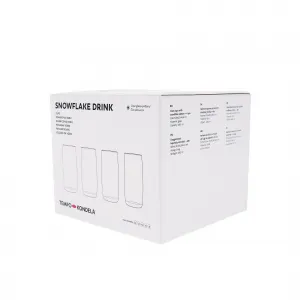 TEMPO-KONDELA SNOWFLAKE DRINK, poháre na vodu, set 4 ks, s kryštálmi, 460 ml
