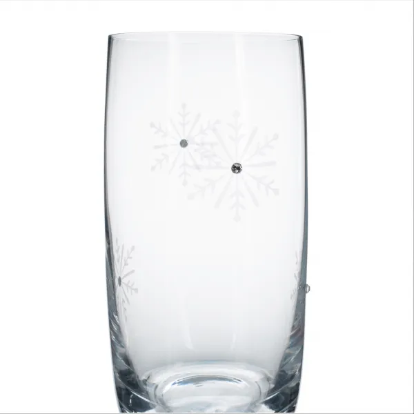 TEMPO-KONDELA SNOWFLAKE DRINK, poháre na vodu, set 4 ks, s kryštálmi, 460 ml