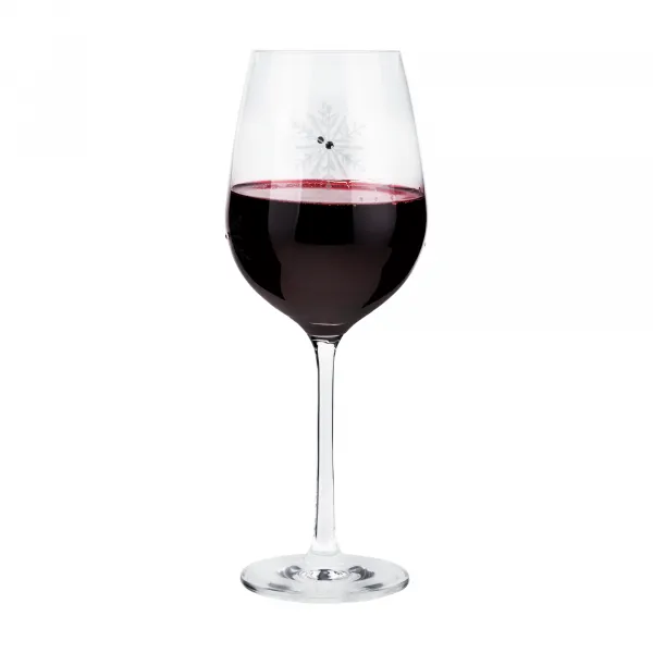 TEMPO-KONDELA SNOWFLAKE VINO, poháre na víno, set 4 ks, s kryštálmi, 450 ml