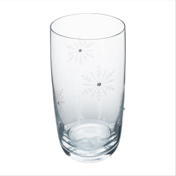 TEMPO-KONDELA SNOWFLAKE DRINK, poháre na vodu, set 4 ks, s kryštálmi, 460 ml
