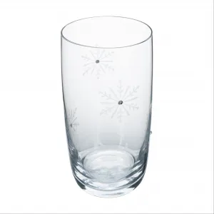 TEMPO-KONDELA SNOWFLAKE DRINK, poháre na vodu, set 4 ks, s kryštálmi, 460 ml
