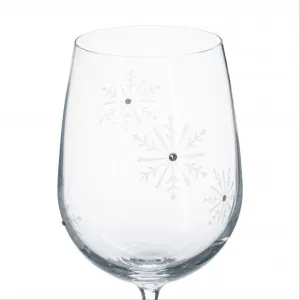 TEMPO-KONDELA SNOWFLAKE VINO, poháre na víno, set 4 ks, s kryštálmi, 450 ml