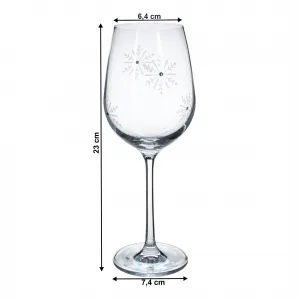 TEMPO-KONDELA SNOWFLAKE VINO, poháre na víno, set 4 ks, s kryštálmi, 450 ml