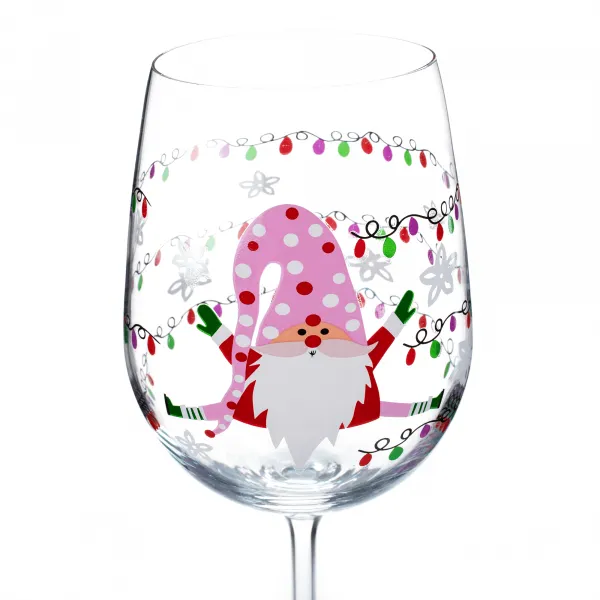 TEMPO-KONDELA TIPSY TRIO, poháre na víno, set 3 ks, 450 ml, číre so zimným motívom