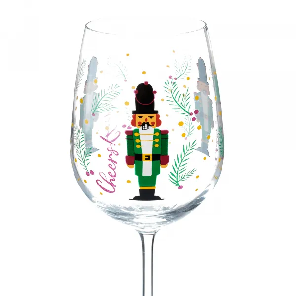TEMPO-KONDELA TIPSY TRIO, poháre na víno, set 3 ks, 450 ml, číre so zimným motívom