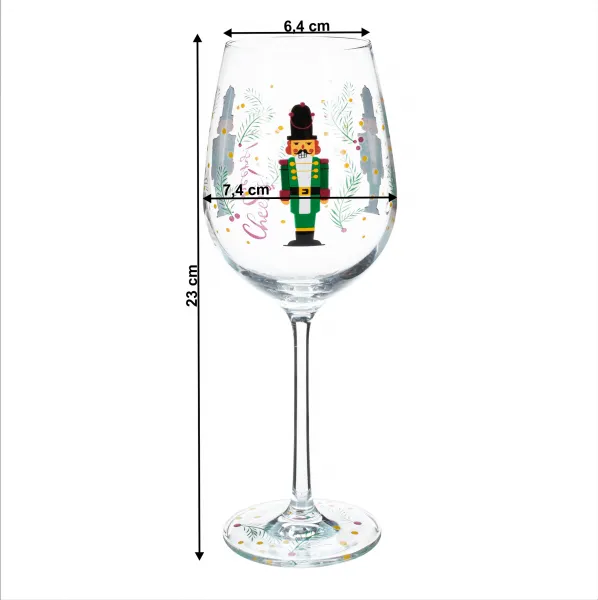 TEMPO-KONDELA TIPSY TRIO, poháre na víno, set 3 ks, 450 ml, číre so zimným motívom