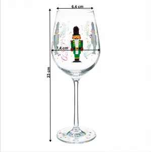 TEMPO-KONDELA TIPSY TRIO, poháre na víno, set 3 ks, 450 ml, číre so zimným motívom