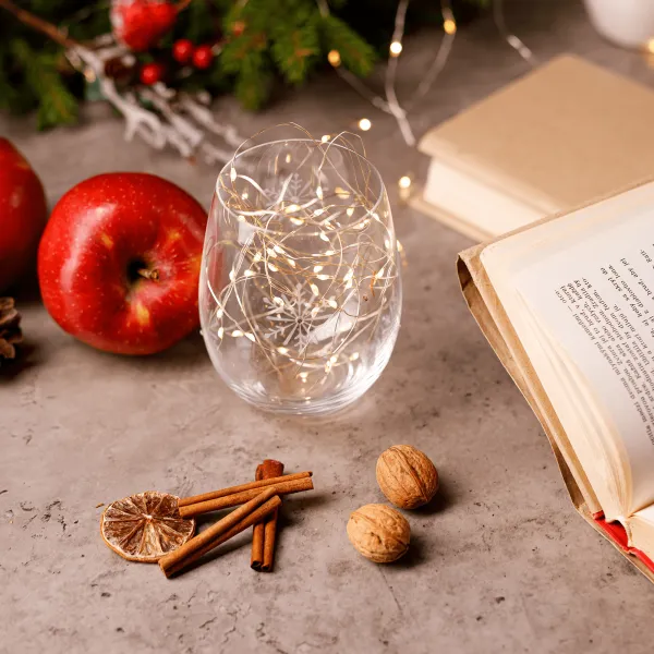 TEMPO-KONDELA  SNOWFLAKE STRIK, poháre, set 4 ks, s kryštálmi, 530 ml