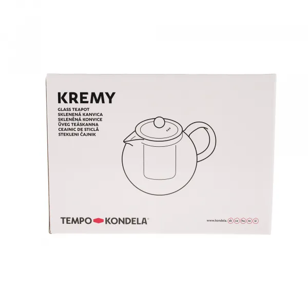 TEMPO-KONDELA KREMY, čajník so sitkom, 0,95 l, sklenený