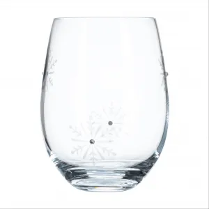 TEMPO-KONDELA  SNOWFLAKE STRIK, poháre, set 4 ks, s kryštálmi, 530 ml