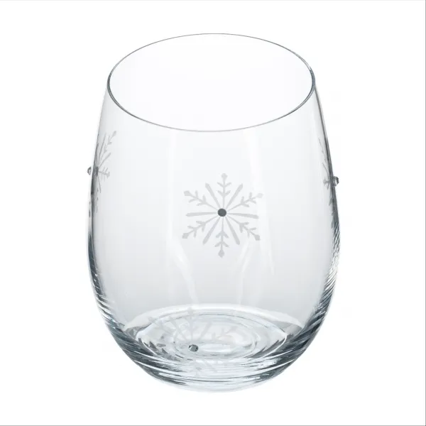 TEMPO-KONDELA  SNOWFLAKE STRIK, poháre, set 4 ks, s kryštálmi, 530 ml