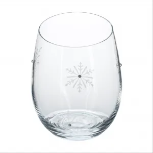 TEMPO-KONDELA  SNOWFLAKE STRIK, poháre, set 4 ks, s kryštálmi, 530 ml