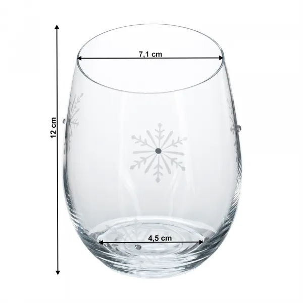 TEMPO-KONDELA  SNOWFLAKE STRIK, poháre, set 4 ks, s kryštálmi, 530 ml