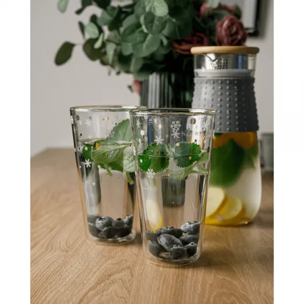 TEMPO-KONDELA HOTCOLD TYP 34, termo poháre, set 2 ks, s vločkami, 400 ml