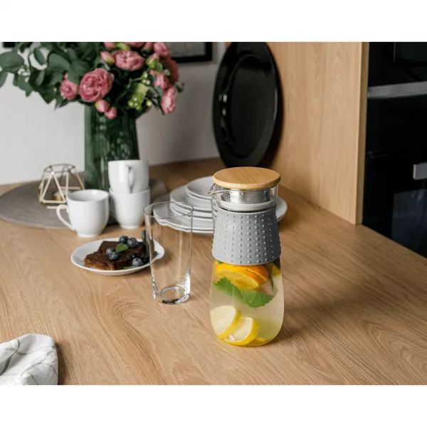 TEMPO-KONDELA GLAZO, karafa na vodu/čaj, 1200 ml, s viečkom a sitkom