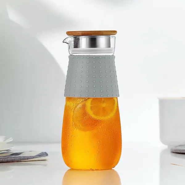 TEMPO-KONDELA GLAZO, karafa na vodu/čaj, 1200 ml, s viečkom a sitkom