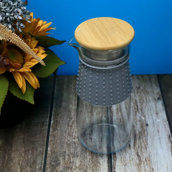 TEMPO-KONDELA GLAZO, karafa na vodu/čaj, 1200 ml, s viečkom a sitkom