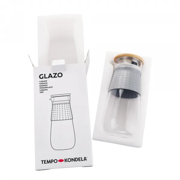 TEMPO-KONDELA GLAZO, karafa na vodu/čaj, 1200 ml, s viečkom a sitkom