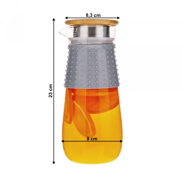 TEMPO-KONDELA GLAZO, karafa na vodu/čaj, 1200 ml, s viečkom a sitkom