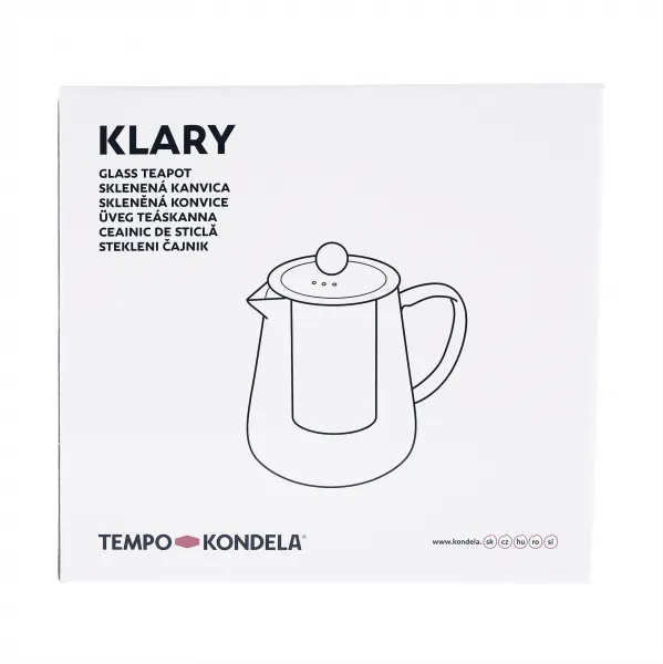 TEMPO-KONDELA KLARY, čajník so sitkom, 1,3 l, sklenený